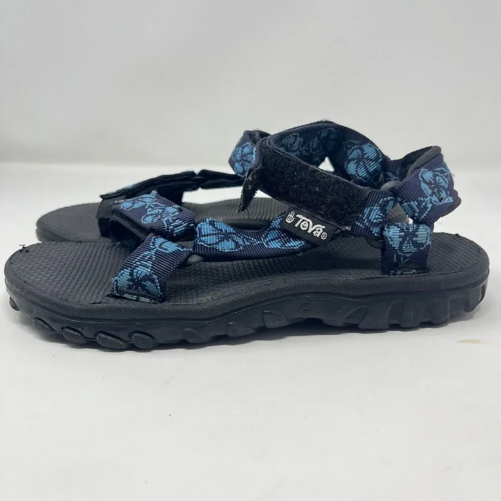 Teva Womens Hurricane Xlt Sport Sandals Blue Adjustable Logo Low Heel 7